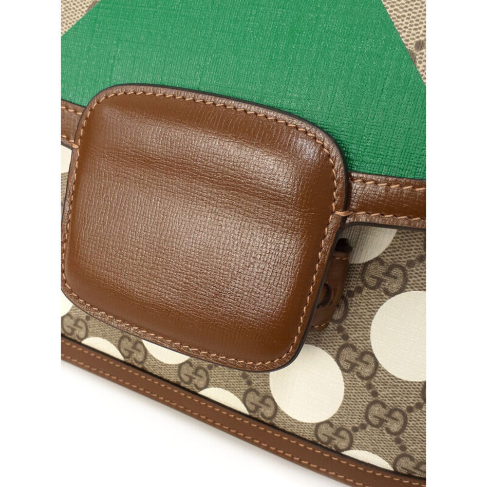 Gucci Horsebit 1955 shoulder bag printed GG Supreme canvas brown leather - Picture 6 of 9